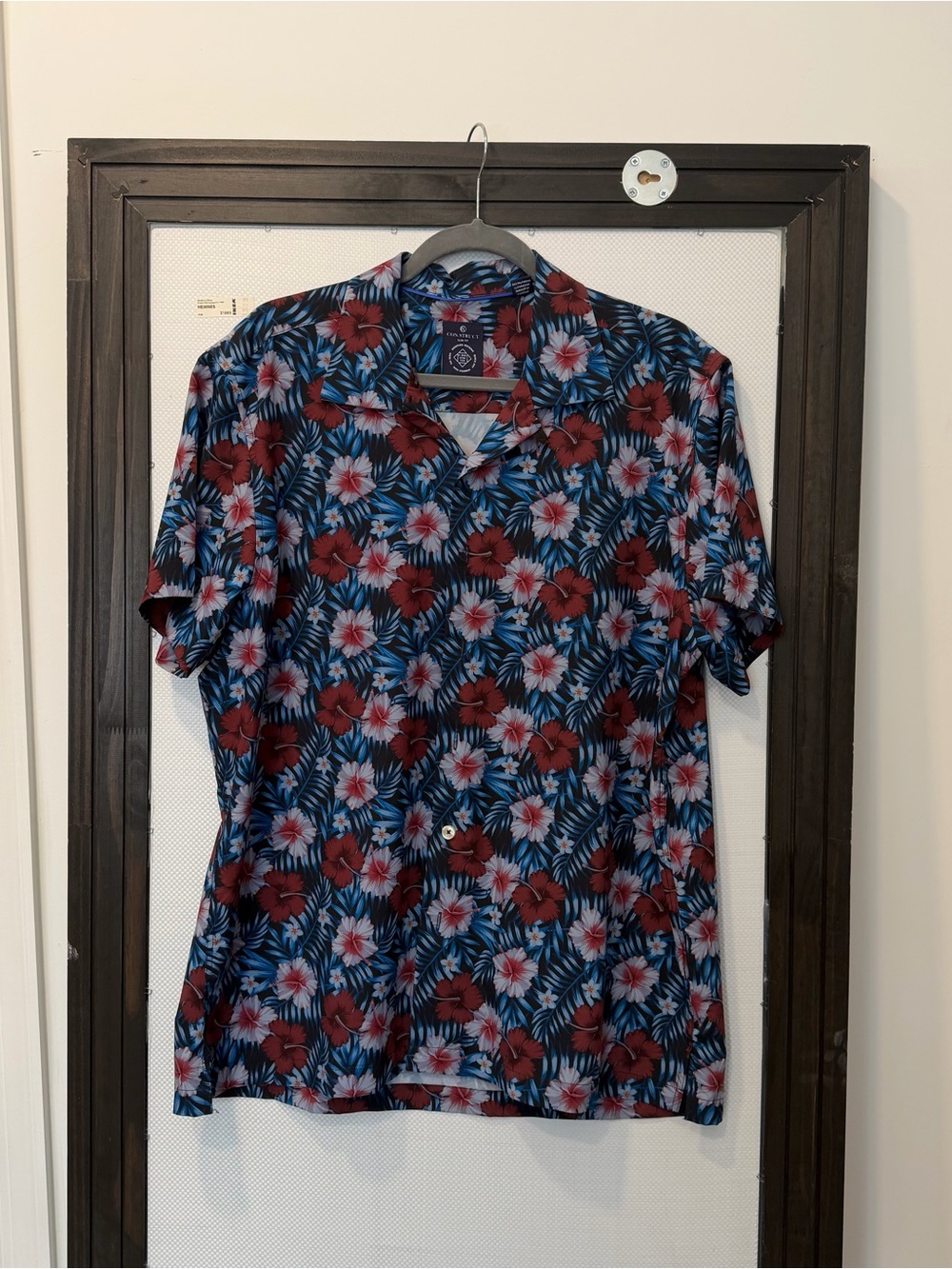 Men's Construct Slim Fit Floral Short Sleeve Button Down Shirt